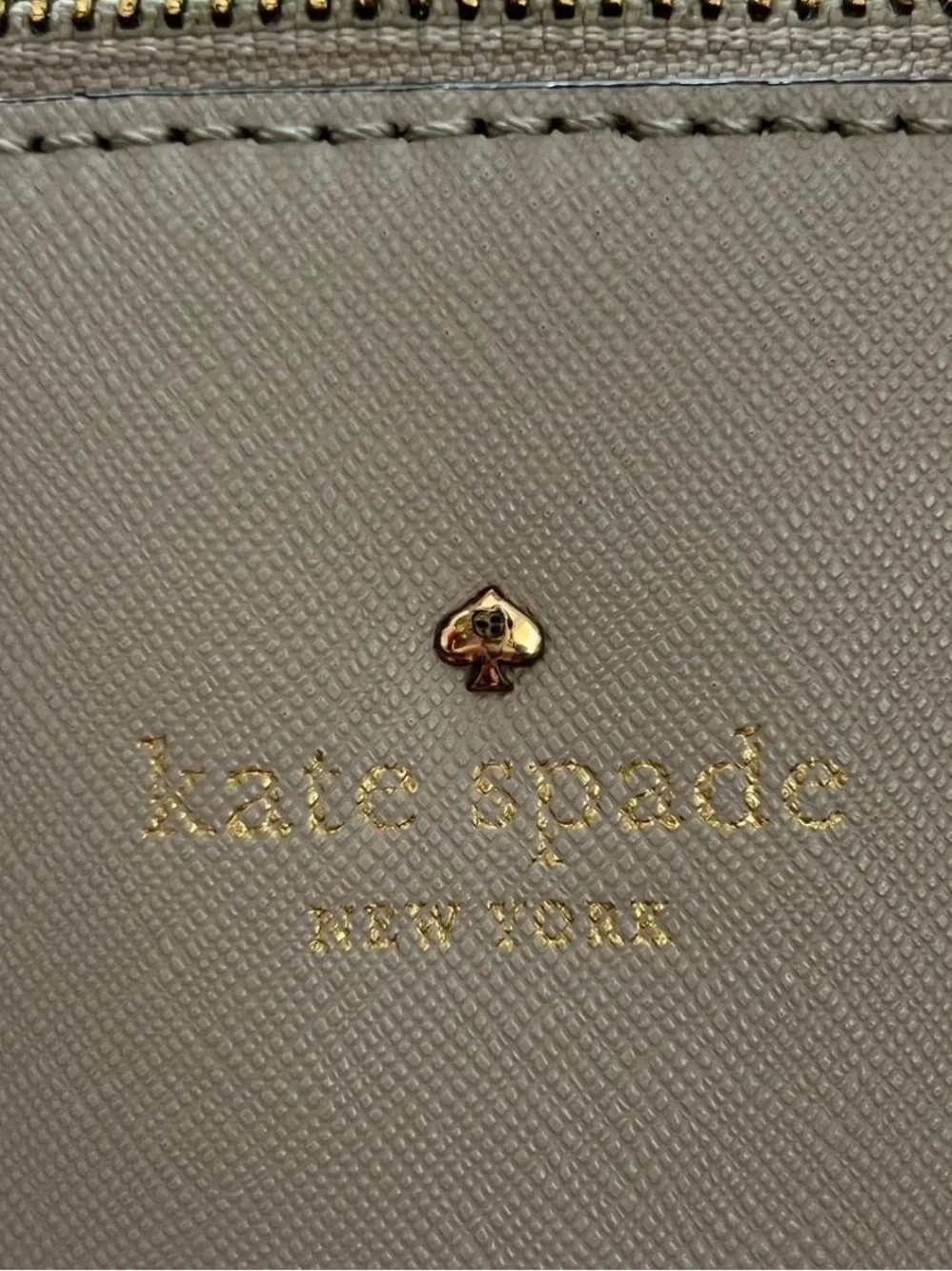 Kate Spade Grey Tote Purse — Saffiano Tote with Gold Hardware - Picture 4 of 8